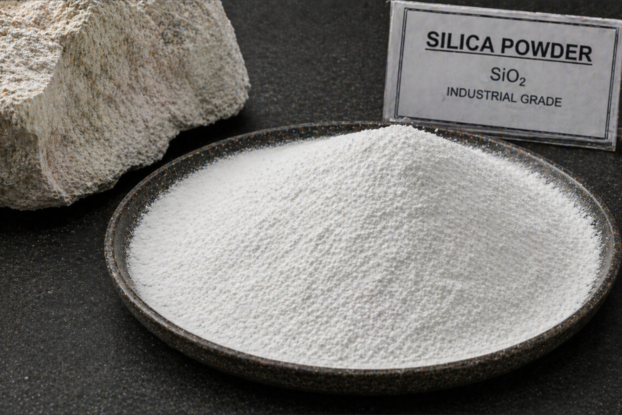 Fine silica powder in plate for industrial applications and export supply
